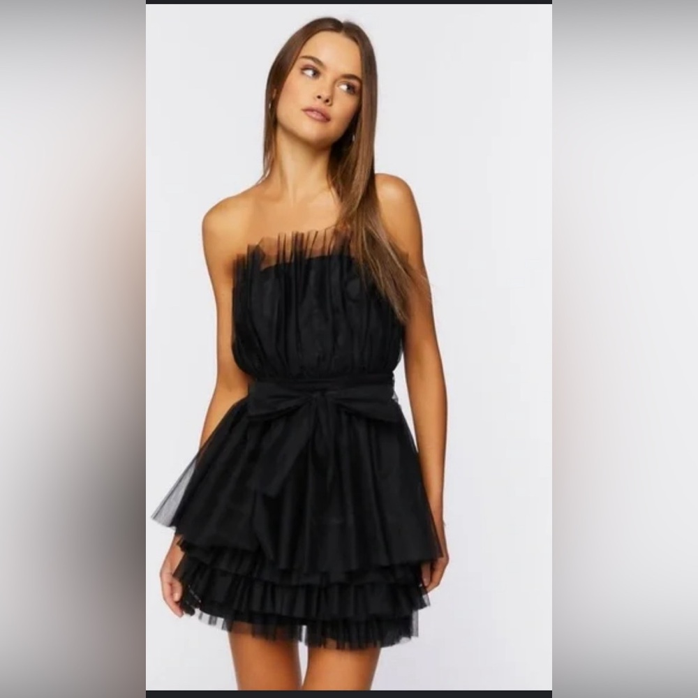🌻 NWT Forever 21 Black Layered Tulle Dress